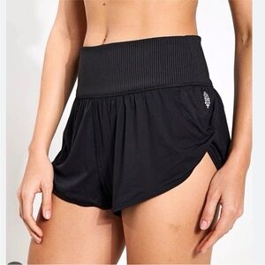 FP Movement by Free People Game Time Shorts Black Large High Waisted